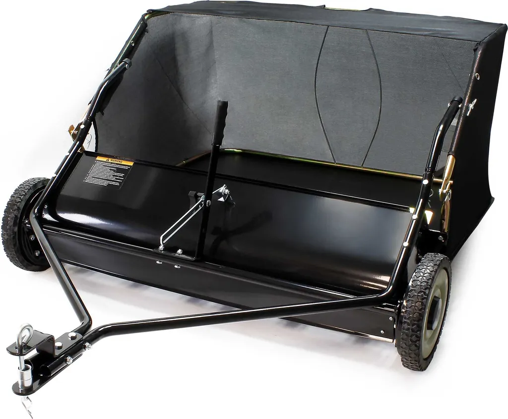 Wiltec Balai Ramasseur Tracté 120cm 415L avec Roues en Caoutchouc