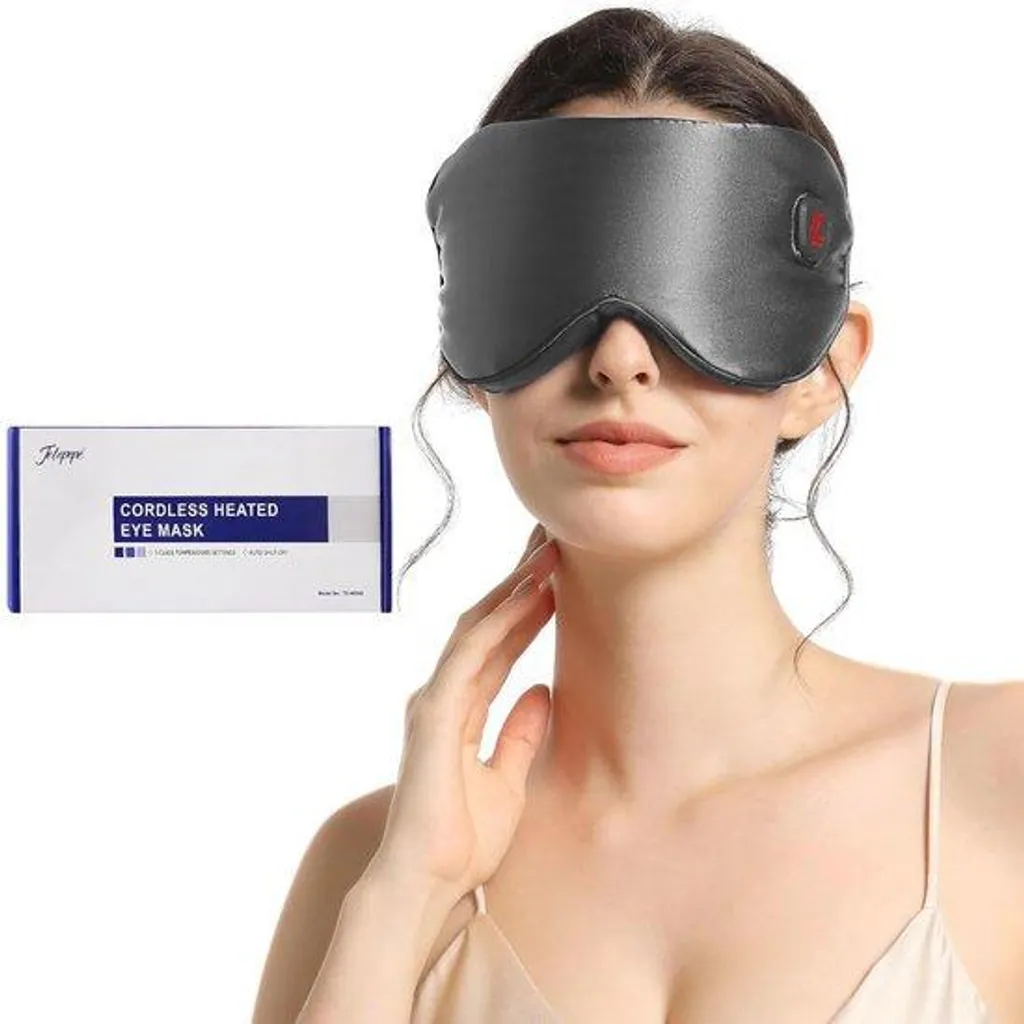 Masque de sommeil chauffant rechargeable 3 niveaux de température gris
