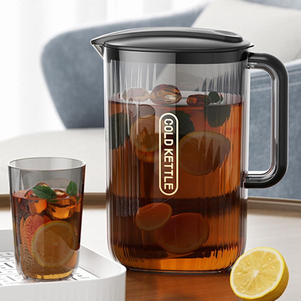 Wasserkrug für Kühlschrank, 74oz, mit Griff, Scherbenfest, für Heiße & Kalte Getränke, mit 4 Tassen