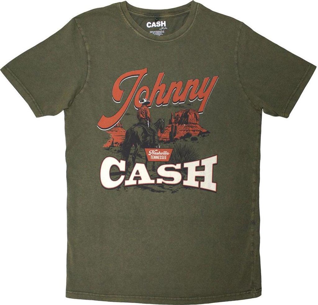 Johnny Cash - "Desert Cowboy" T-Shirt für Herren/Damen Uni RO13890 (XL) (Grün)