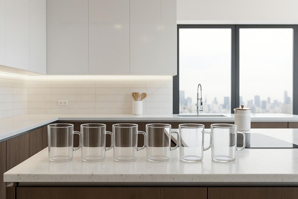 Teegläser 6er Set Ceylon 260ml Teetasse, Thermoglas