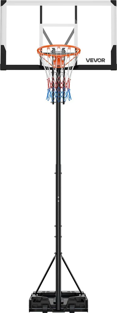 Panier de basket réglable VEVOR 1,6-3,05 m avec panneau PC de 122 cm