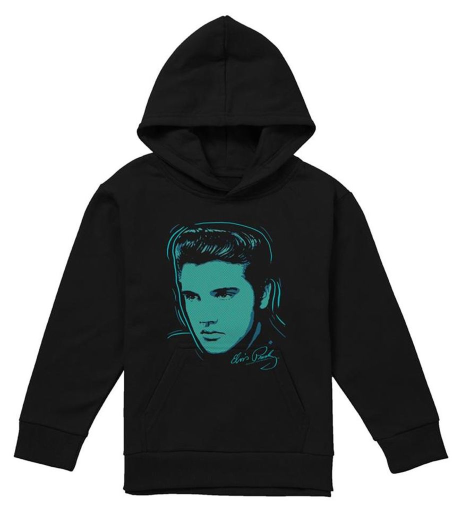 Elvis Presley - "Young Dots" Kapuzenpullover für Kinder TV33148 (116) (Schwarz)