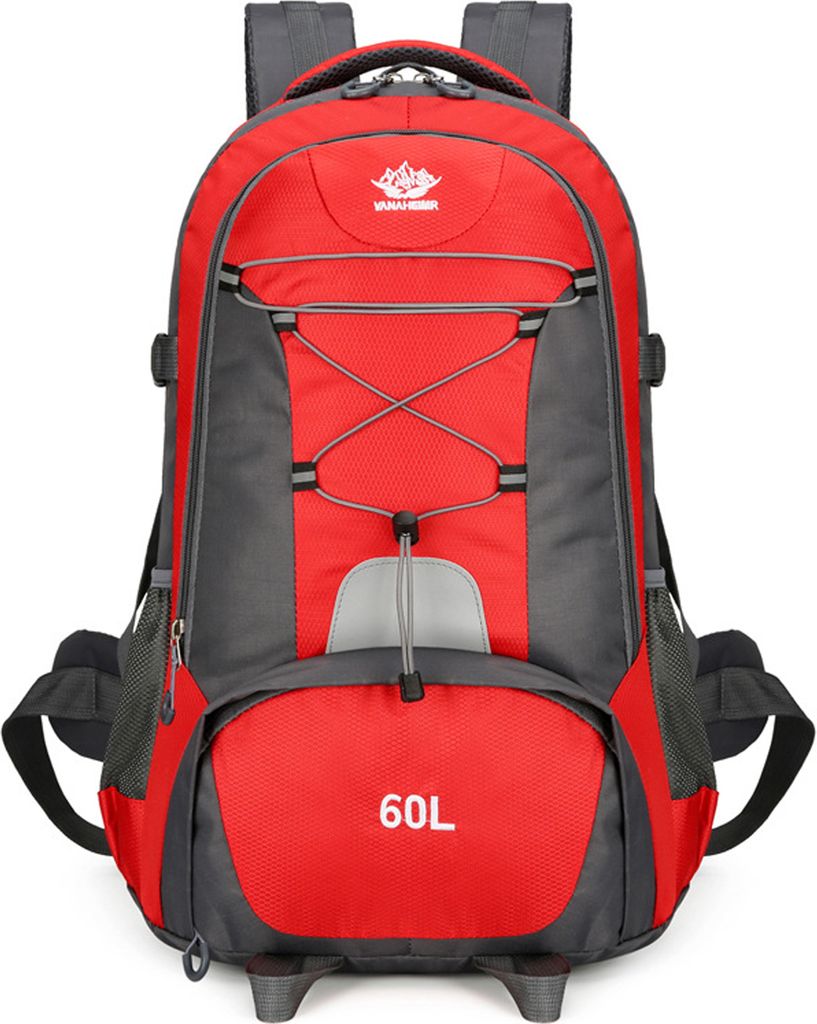 60L Wanderrucksack Reiserucksack mit spritzwassergeschš¹tztem Stoff und mehreren Aufbewahrungsm?glichkeiten fš¹r Camping und Outdoor-Abenteuer