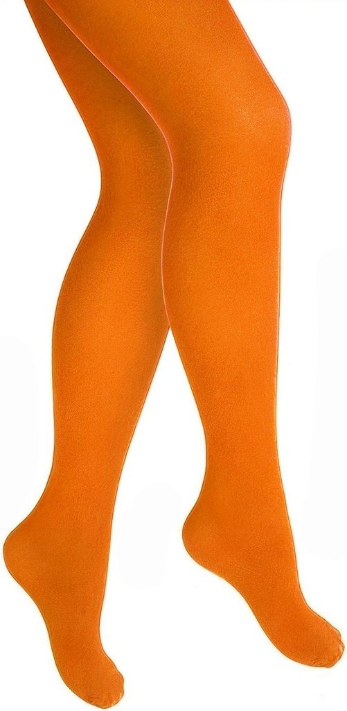 Blickdichte Strumpfhose Kinder orange Kindergröße: 140-152