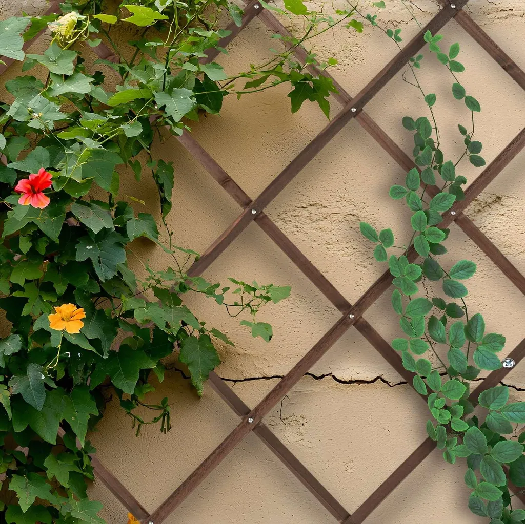 Support plante grimpante treillis en bois extensible décoratif 180x90cm - 2