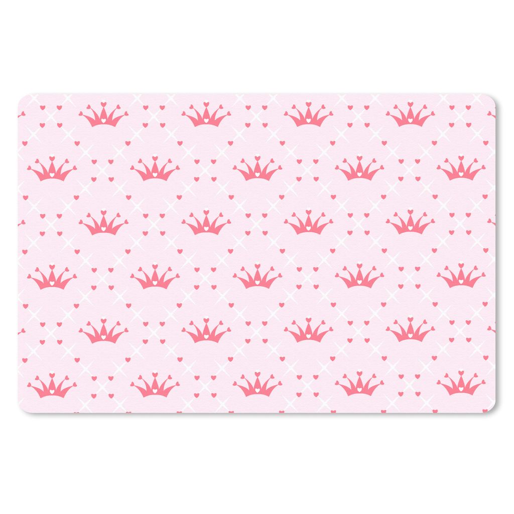 MuchoWow Mauspad Mousepad Krone - Muster - Rosa 27x18 cm - Mousepads - Maus Mat - Pad - Mausunterlage - Büroartikel - Desk Matten