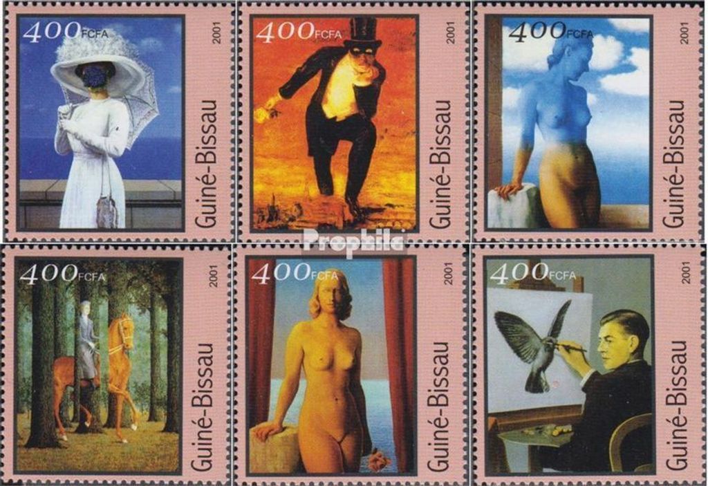 Briefmarken Guinea-Bissau 2001 Mi 1684-1689 postfrisch Gemälde