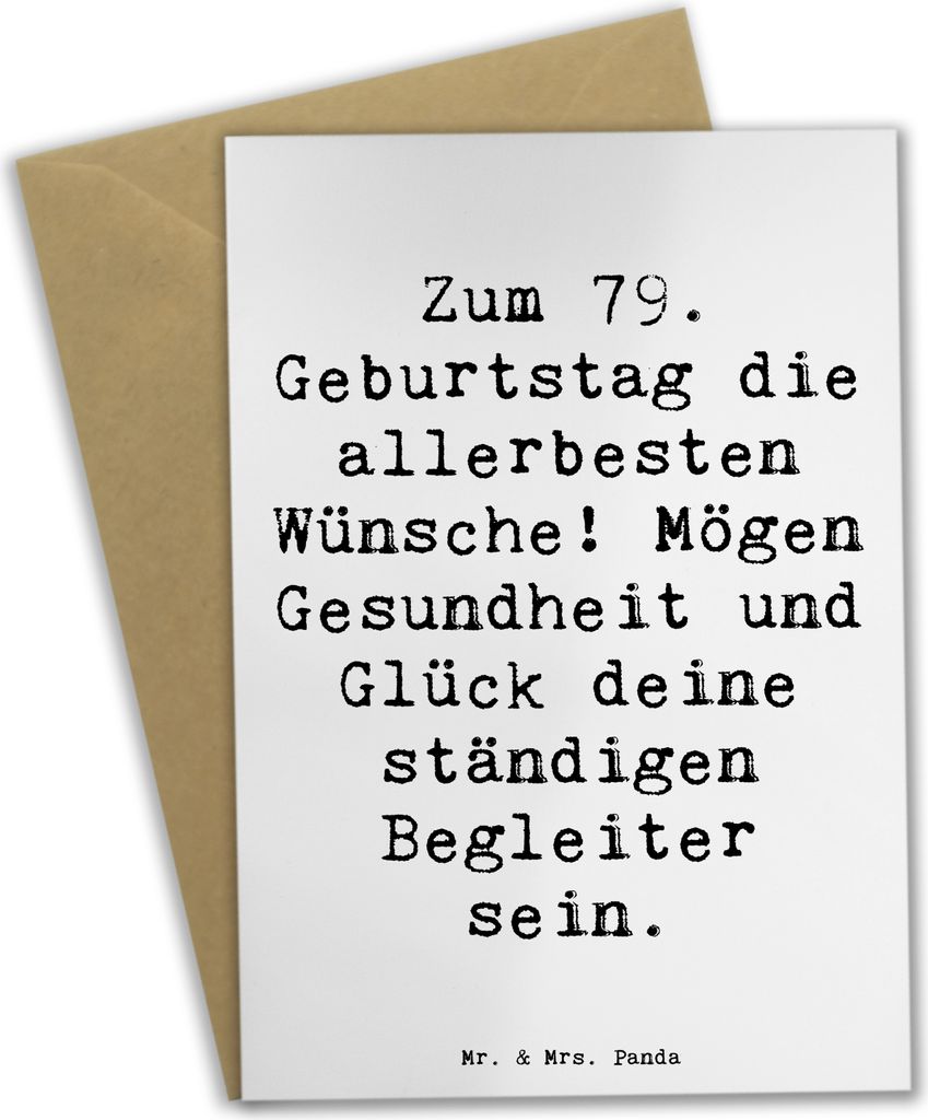 Mr. & Mrs. Panda babykarte Spruch 79. Geburtstag Glückwünsche - Weiß - Geschenk, besondere Anlässe, Geburtstagswunsch, Geburtstagsparty, Hoffnu...
