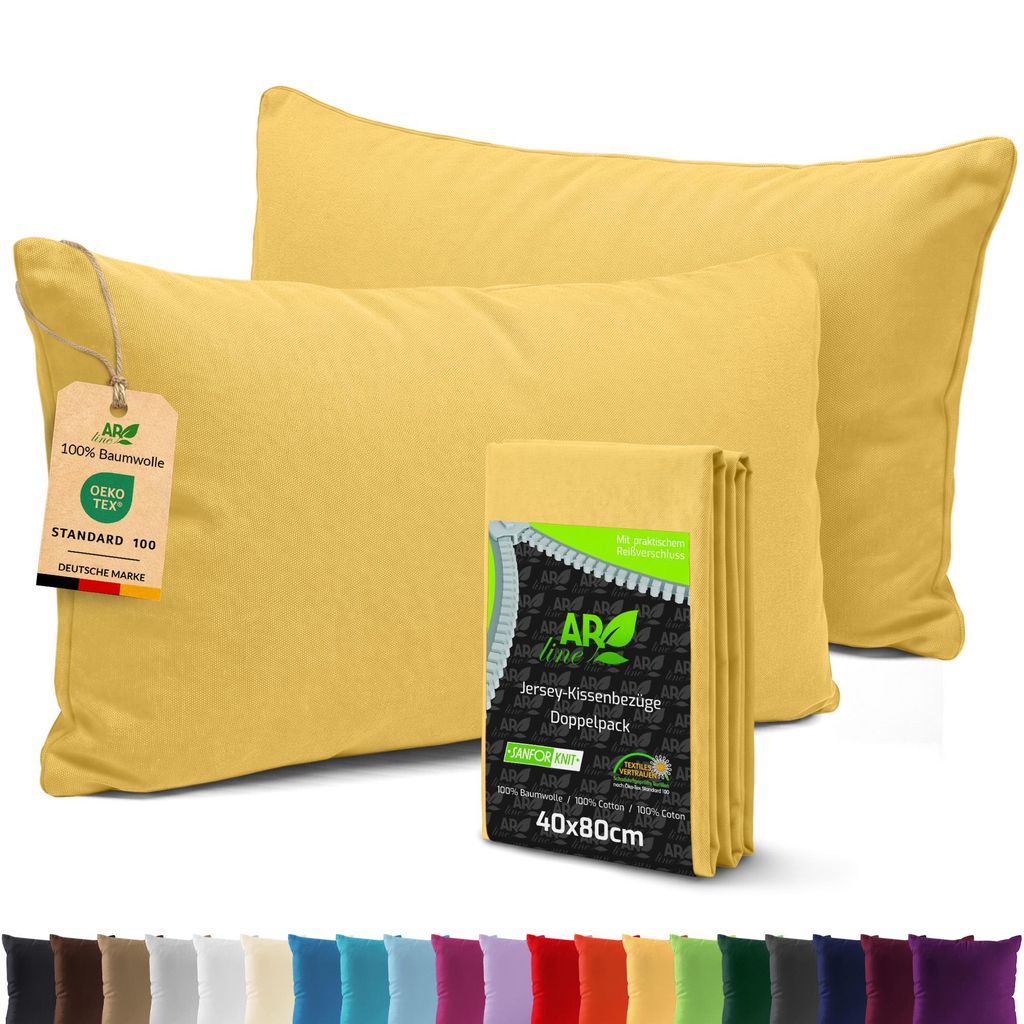 AR Line 2er Pack Jersey Kissenbezüge 40x80 Baumwolle – Produktbild 