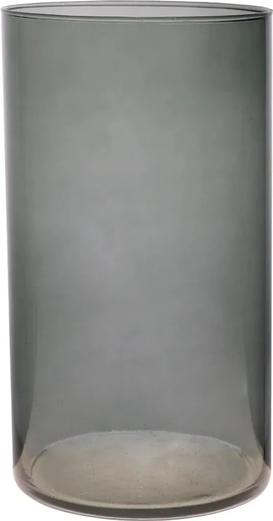 Vase cylindrique Hakbijl 29cm gris : fini les bouquets instables en verre