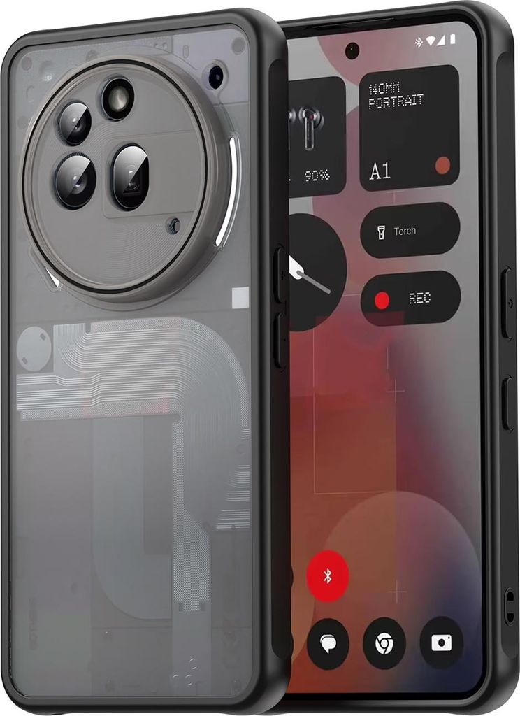 Matt Hülle für Nothing Phone 3a Pro mit Kameraschutz, Transluzente Matt Rückseite Stoßfeste Handyhülle Schwarz