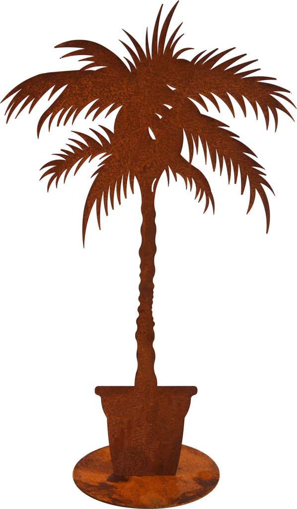 Palme aus Edelrost Naturrost rostige Deko für den Garten Terrasse oder Eingangsbereich 75cm hoch rostige Gartendeko