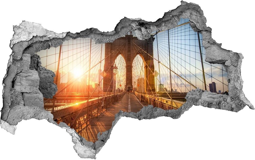 Selbstklebender Loch-3D-Aufkleber 95x73 cm Brooklyn Brücke