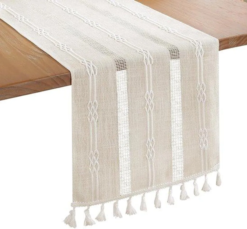 Linge de table haut de gamme : Chemin de table en lin 180cm chic et sobre