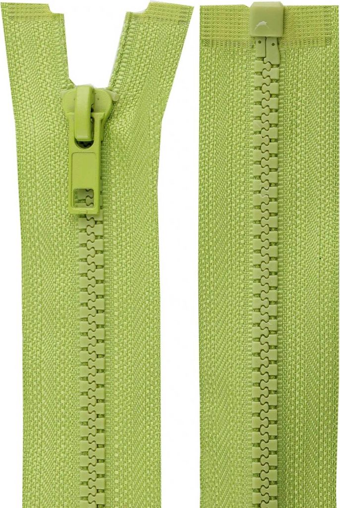 1 Reißverschluss Kunststoffprofil 5mm 40 cm teilbar, Autolock, Farbwahl,hellgrün