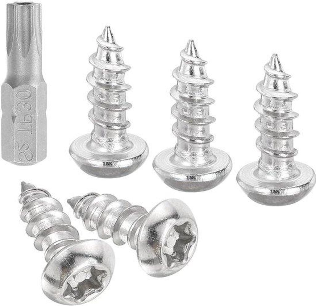 Torx-Schrauben - Sicherheits-Schrauben - Dieven weren - Manipulationsfest - M6 x 12 mm - Silber