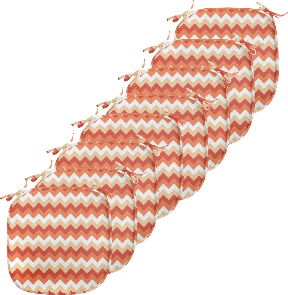 Offerta Set 8 Cuscini Sedie ABAKUHAUS 40x40 Impermeabili Chevron Corallo