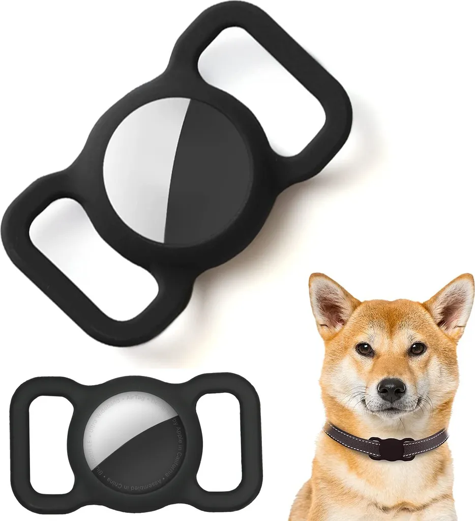 Confezione 2 Cover AirTag Silicone Nero per Animali - INF Original