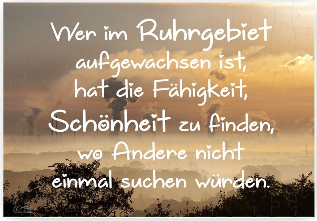 Puzzle-Botschaft eckig, Wer im Ruhrgebiet aufgewachsen ist, 120 Teile 27x18cm inkl. Geschenk-Beutel