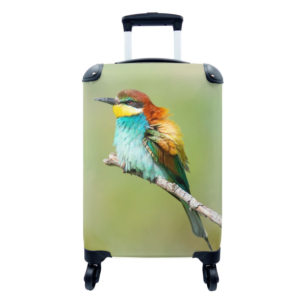 MuchoWow Koffer Handgepäck Trolley Rollkoffer Kleine Reisekoffer mit 4 Rollen - Vogel - Tiere - Bienenfresser - Cabin Size < 55x40x23 cm & 55x40...