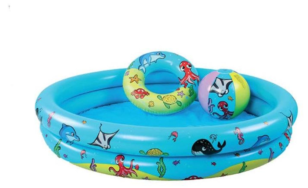 Swim Essentials Spielbecken-Set – Mehrfarbig – Mini Marine – Ø 120 cm