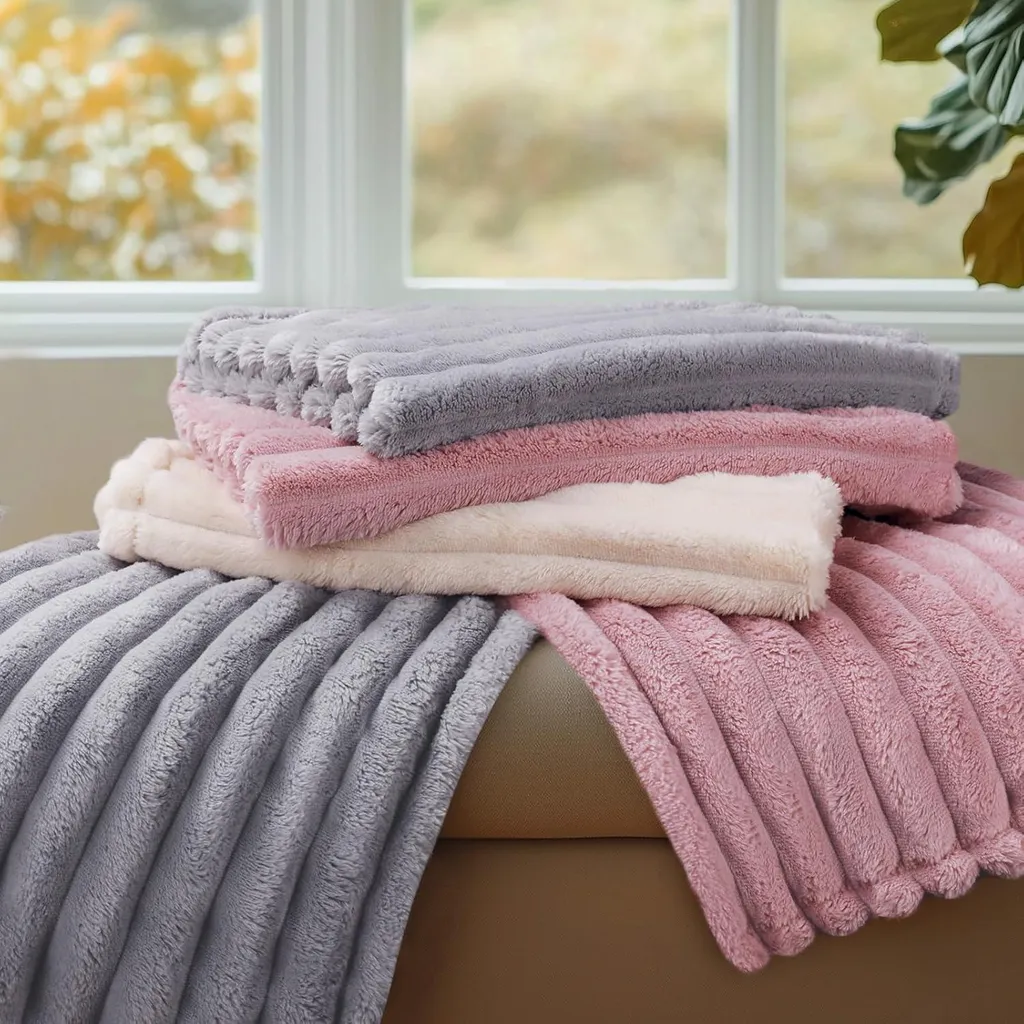 Lot de 3 Couvertures Chien et Chat Lavables en Flanelle Grise 76x104 cm