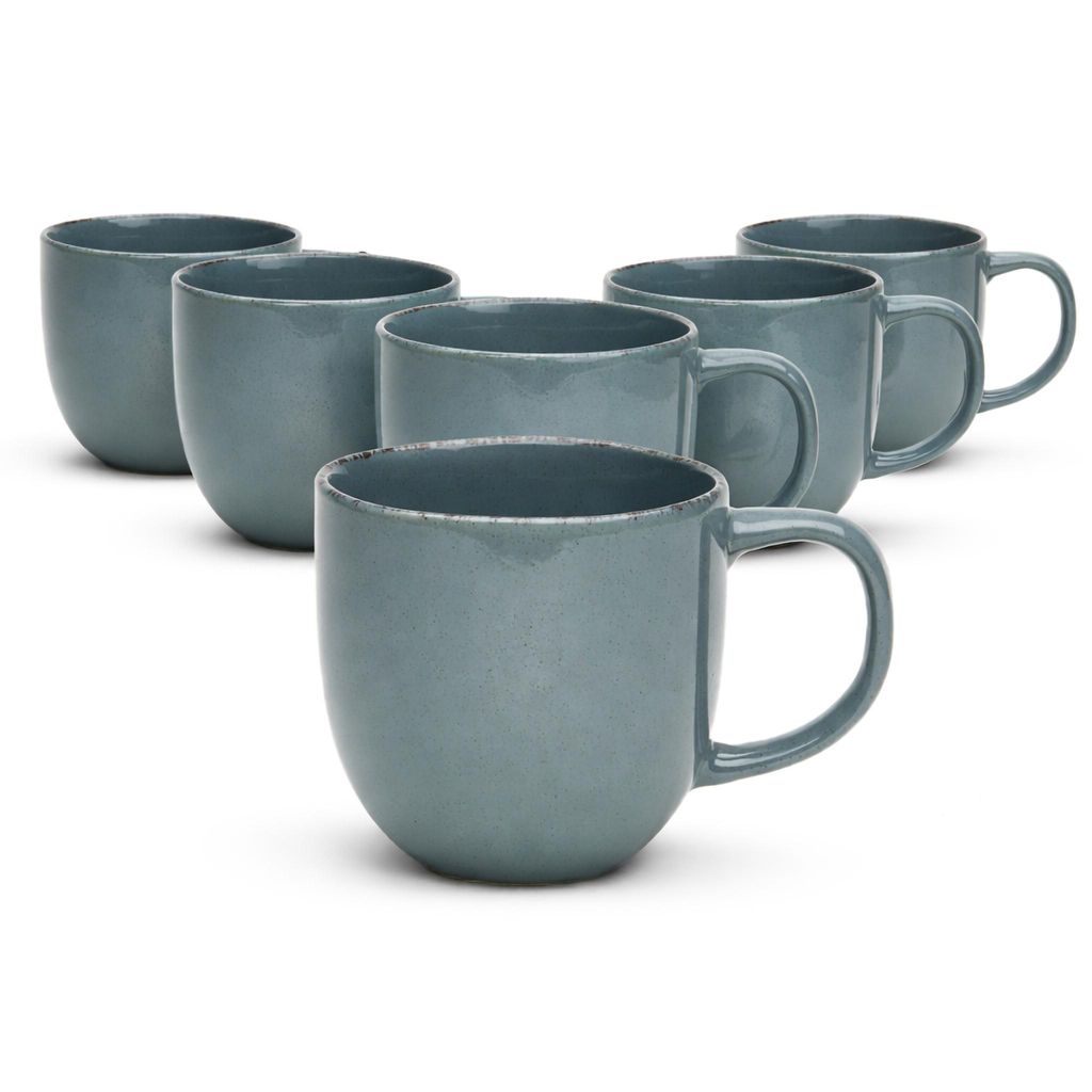 Kaffeebecher Urban 320 ml grau 6er-Set Steinzeug – Van Well Produktbild 