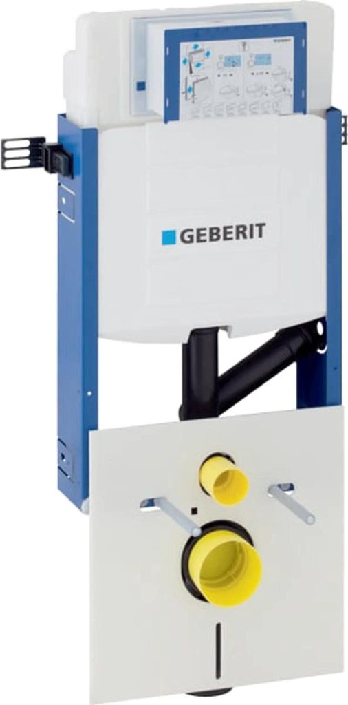 GEBERIT Nassbauelement Kombifix für Wand-WC 108 cm, mit Sigma UP-Spülkasten 12 cm für Geruchsabsaugung tiefenverstellbar für Betätigung von vo...