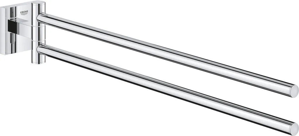 Double porte-serviettes mural Grohe Start Cube 44cm chrome pour la douche