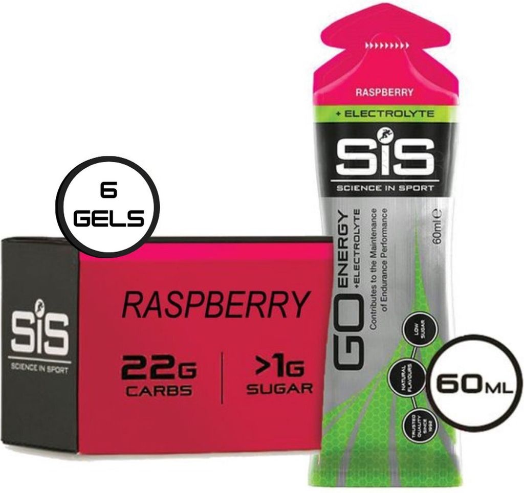 Science in Sport - SIS Go Energy + Electrolyte - Sportgel - Energiegel - Isotonisches Sportgel - Himbeere geschmack - 6 x 60 ml