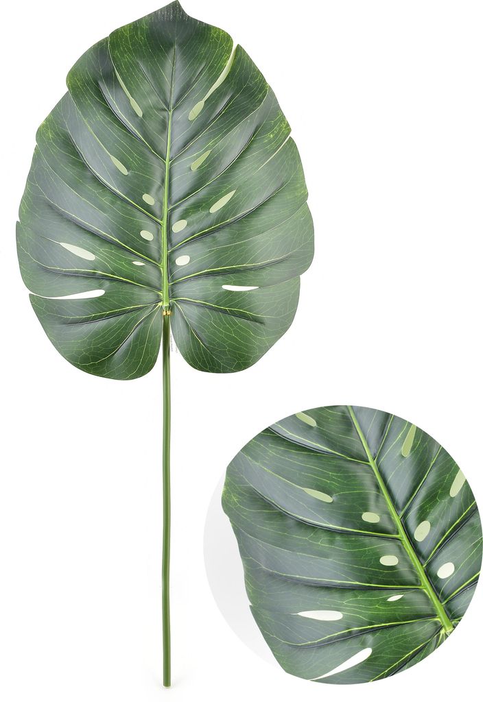 Kunstpflanze Kunststoff Viridis Monstera Blatt 77x36 cm Grün 1 Stück