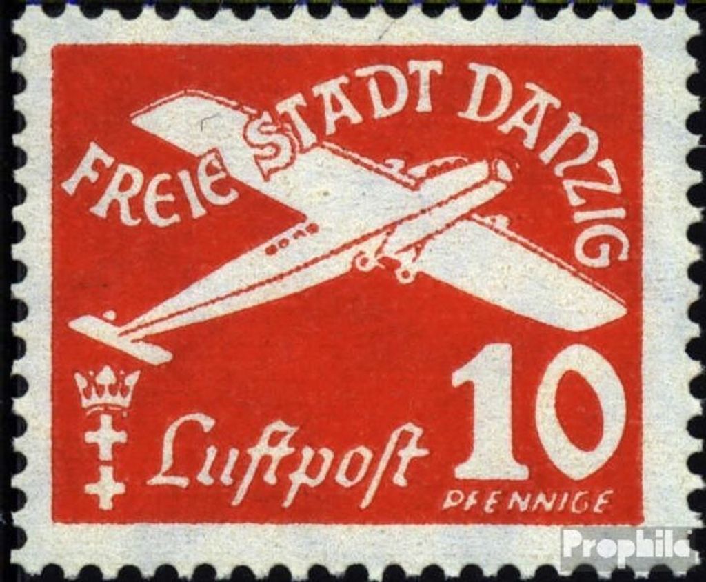 Briefmarken Danzig 1938 Mi 298 mit Falz Flugpost