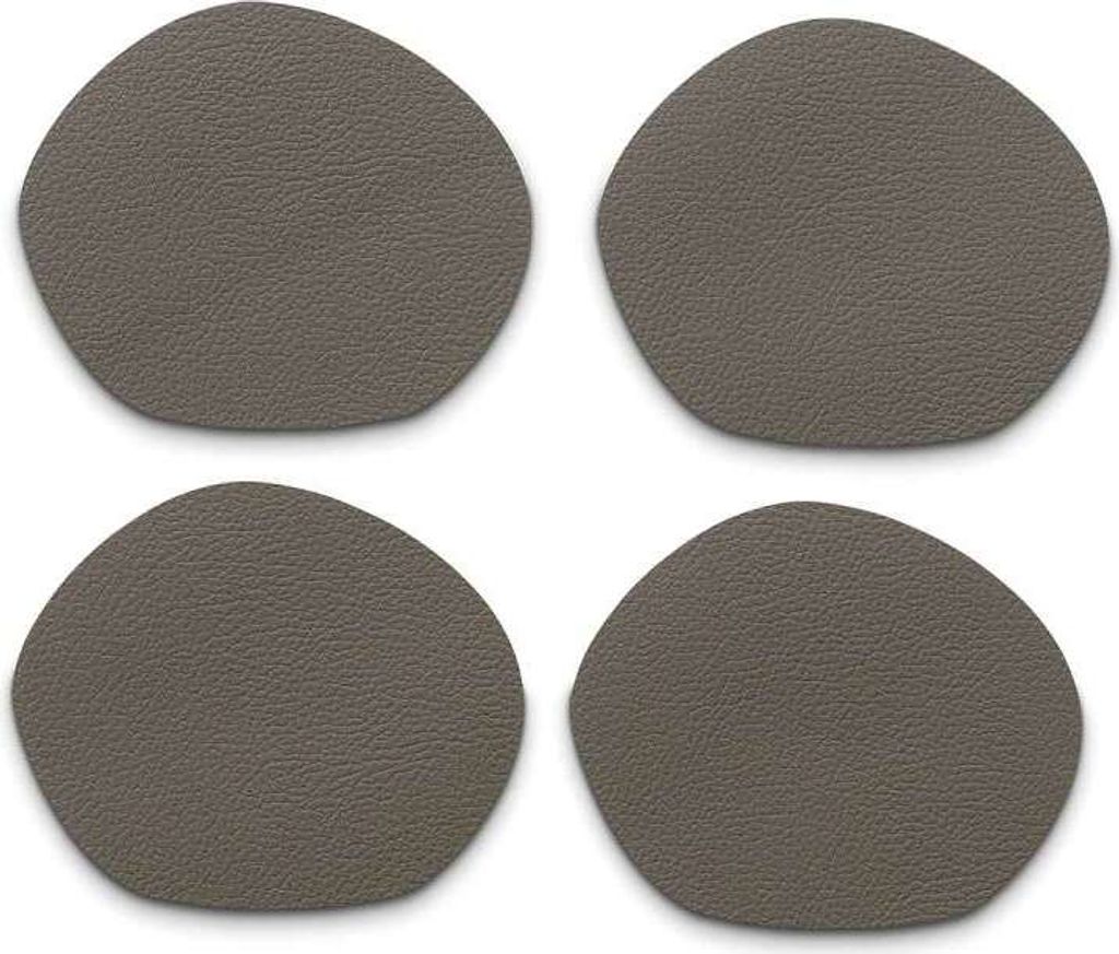 KELA Topfuntersetzer Stone Kunstleder dunkelgrau 4 Stück 12,0x10,0x0,2cm KL-12656