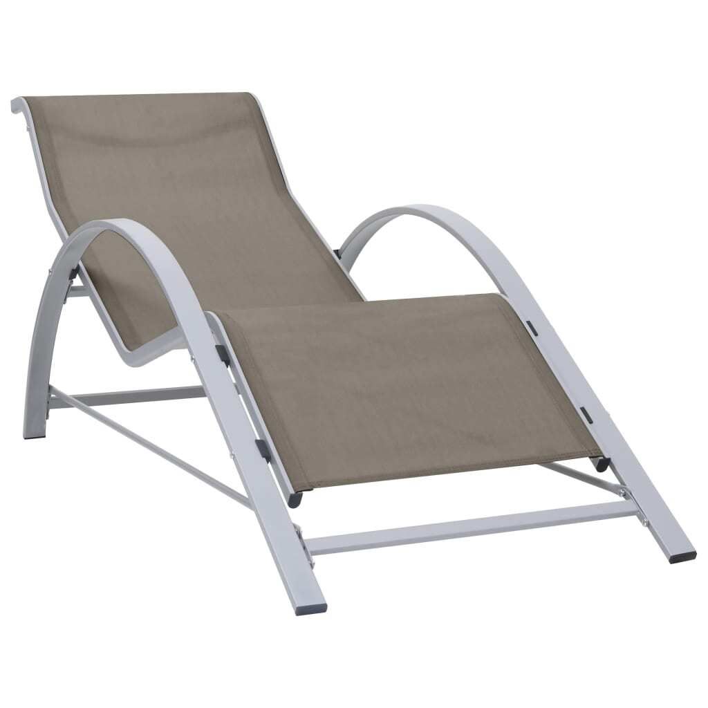 The Living Store Sonnenliege Textilene und Aluminium Taupe