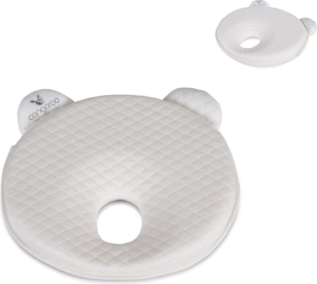 Cangaroo Babykissen Pooh ergonomisch 27 x 24 x 3 cm, Memory-Schaum, ab Geburt weiß