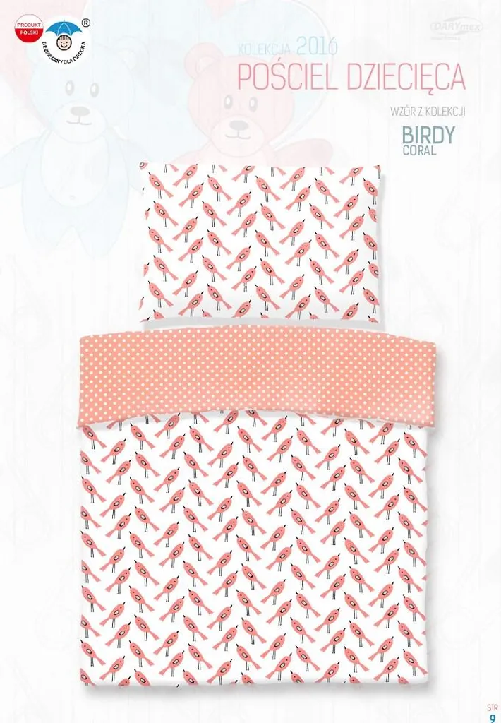 Linge de Lit Bébé Anti-Irritation 90x120 en Pur Coton Birdy Birds 2796
