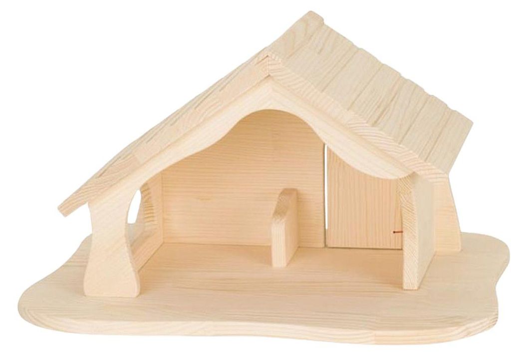 HOLZTIGER Mini Ferme en bois avec étoile jaune Image du produit 