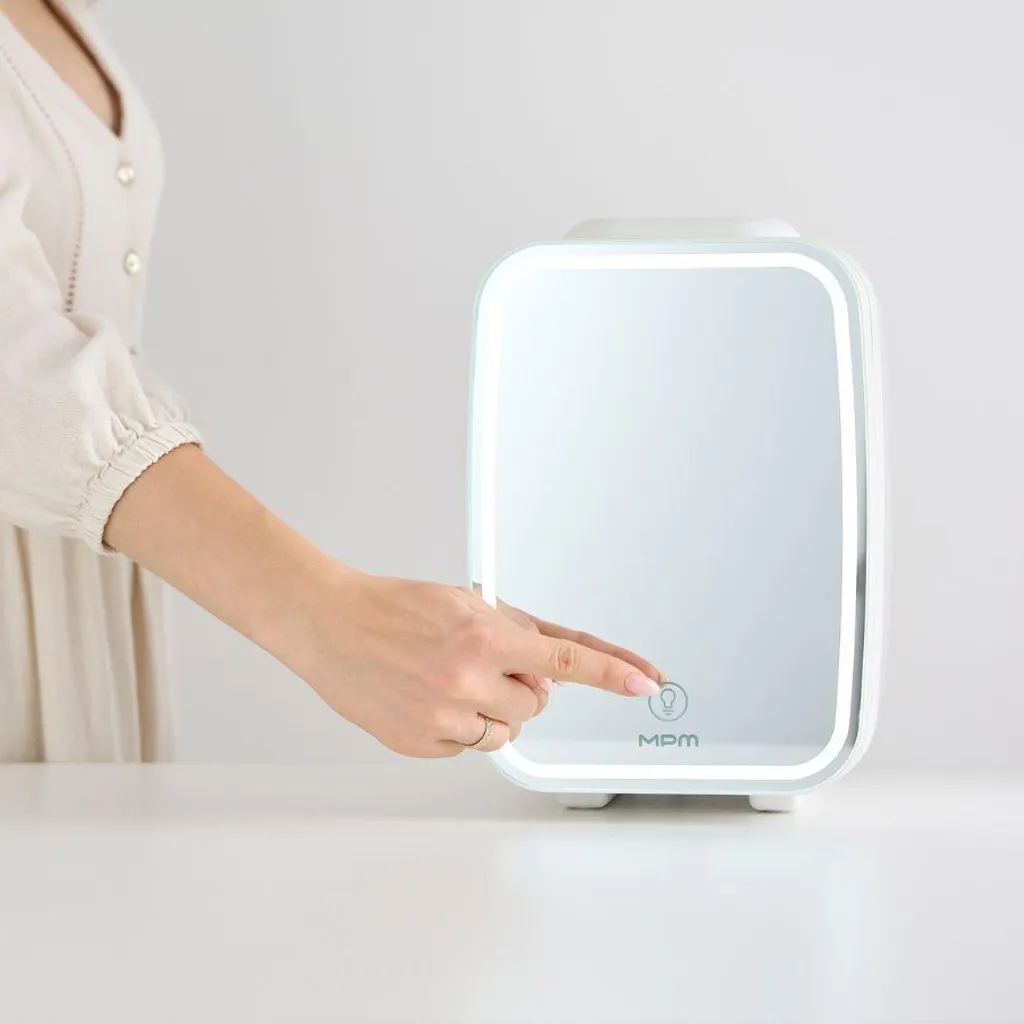 Réfrigérateur pour Sérums et Crèmes - Miroir de Maquillage Intégré 4L - 12