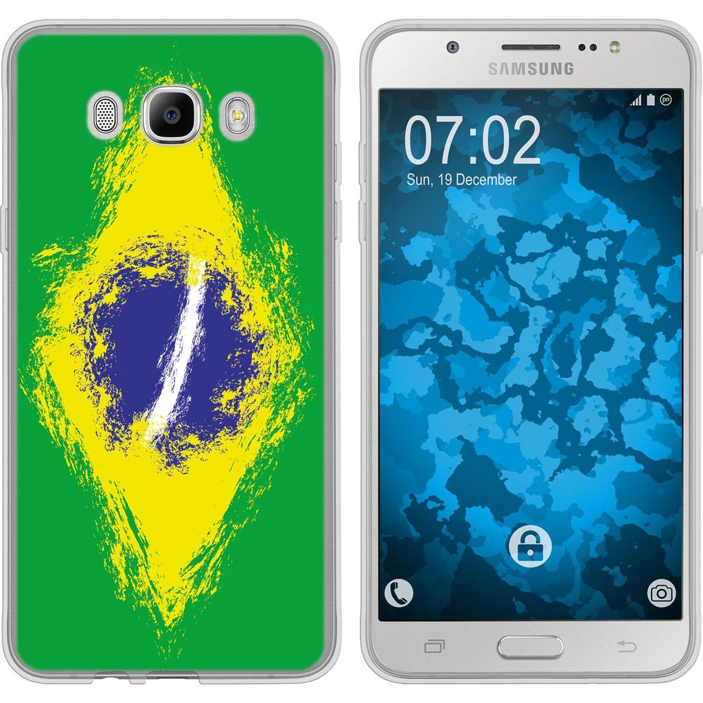PhoneNatic Case kompatibel mit Samsung Galaxy J7 (2016) J710 Silikon-Hülle WM Brasilien M3