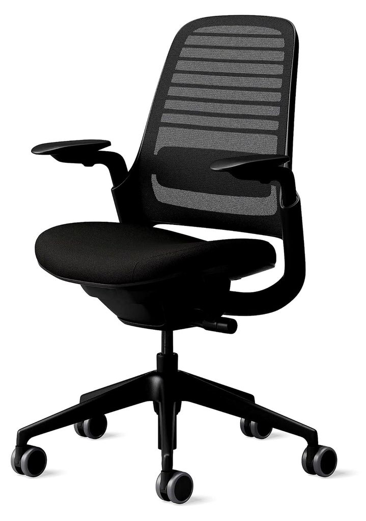 Ergonomischer Bürostuhl mit LiveBack Lumbalstütze und 4D-Armlehnen in Onyx Schwarz