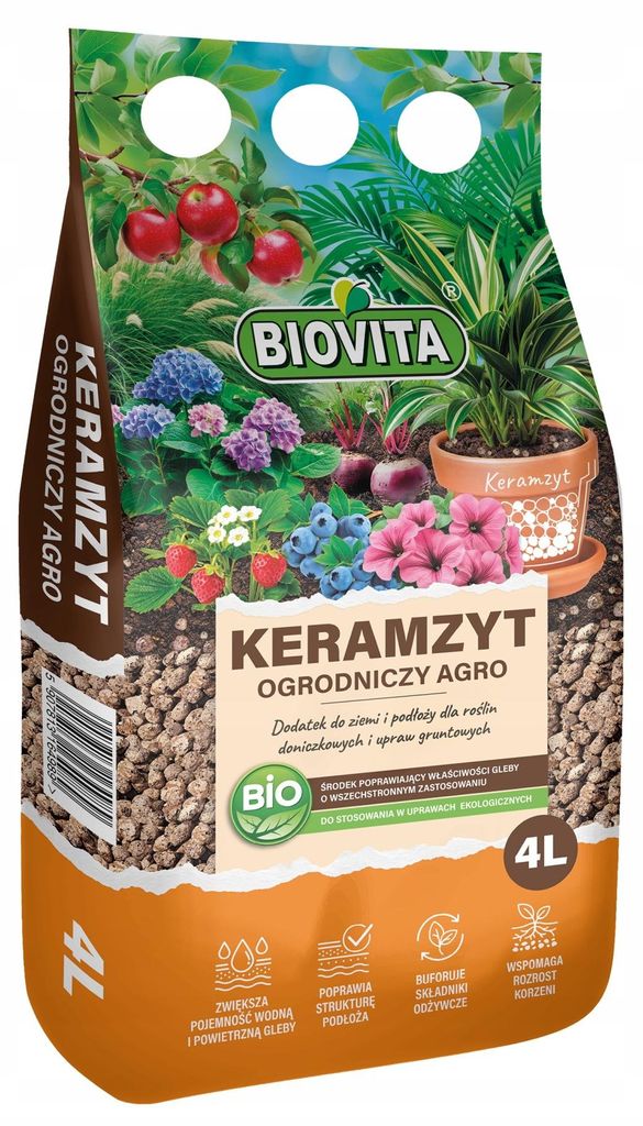Blähton 4-8 mm, 4 l, Drainagegranulat für Topf- und Produktbild 