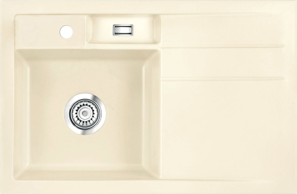 Spüle KeraDomo BELA 78 in JASMIN - Becken links mit Handbetätigung / Systemceram / Keramikspüle