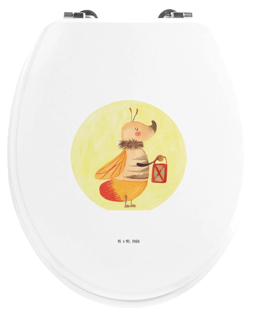 Mr. & Mrs. Panda WC Sitz Glühwürmchen - Weiß - Geschenk, Deckel, Lieblingsmensch, Liebe, Brille, klo, Gute Laune, WC-Sitz, Klodeckel, Falter, Li...