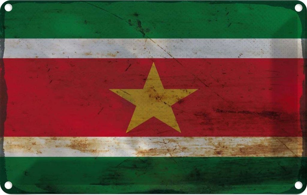 vianmo Blechschild 20x30 cm Suriname Rost Flagge Fahne Produktbild 