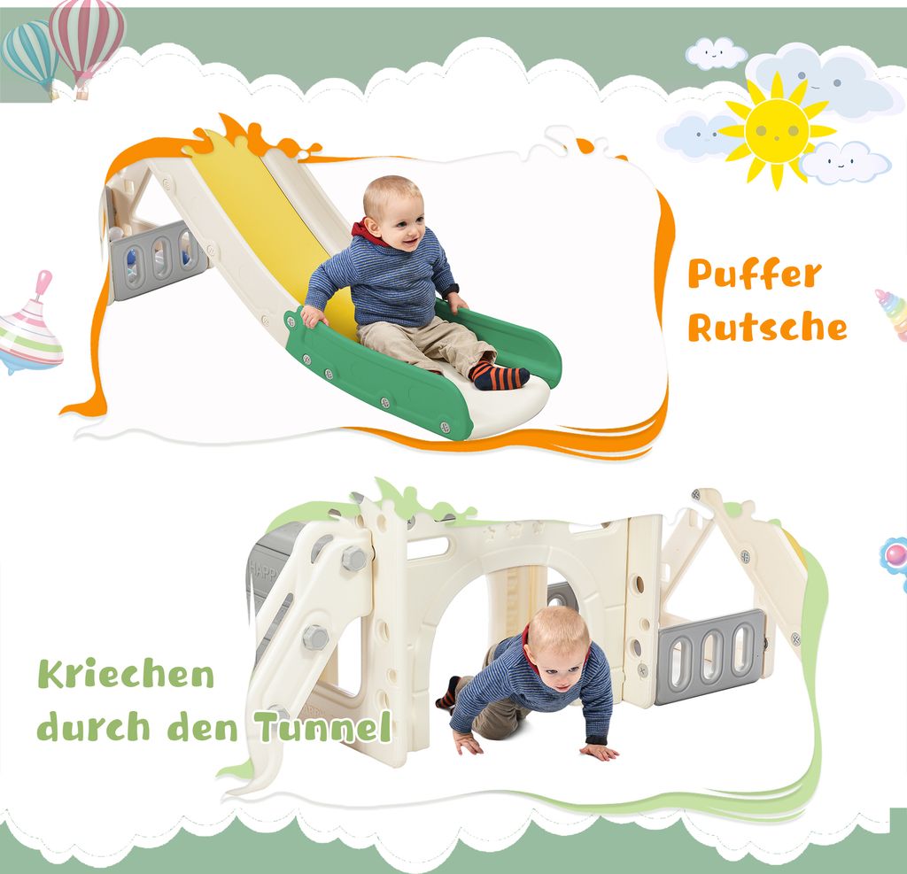 Merax 7 in 1 Kinder Rutsche mit Basketballkorb, Wurfring, Produktbild 3
