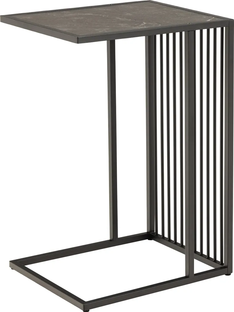Tavolino Alto Strington Effetto Marmo Nero 63cm - Eleganza Urbana