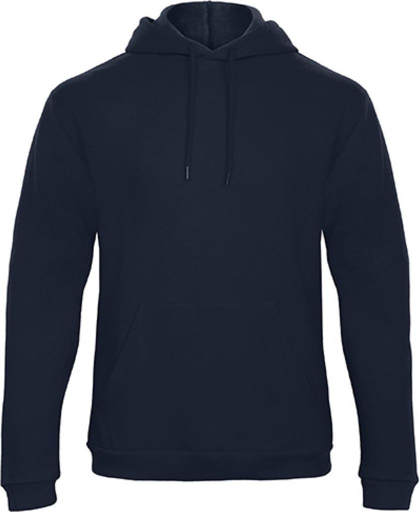 B&C WUI24 | Herren Hooded Sweatshirt / Kängurutasche - Farbe: Navy - Größe: 4XL