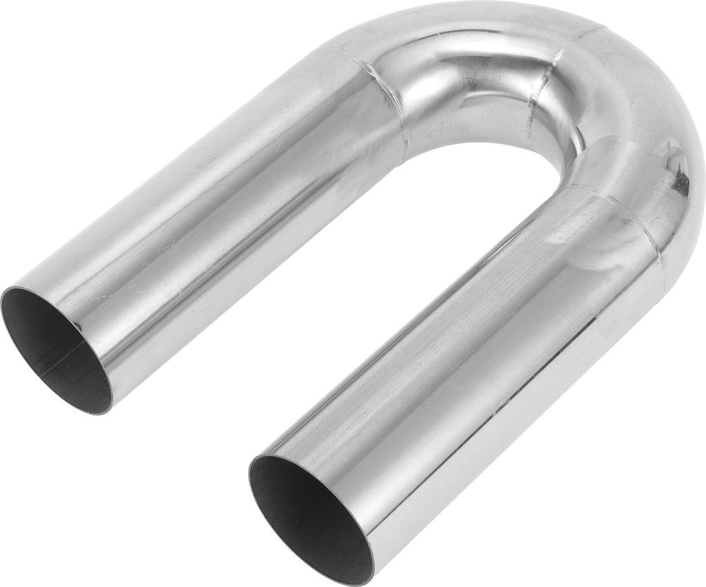 180 Grad Biegerohr Auspuffrohr DIY Custom Auto Modifiziertes Auspuffrohr Rohrleitung 51mm/2" OD 200mm/7.87" Beinlänge T304 Edelstahl Silberton