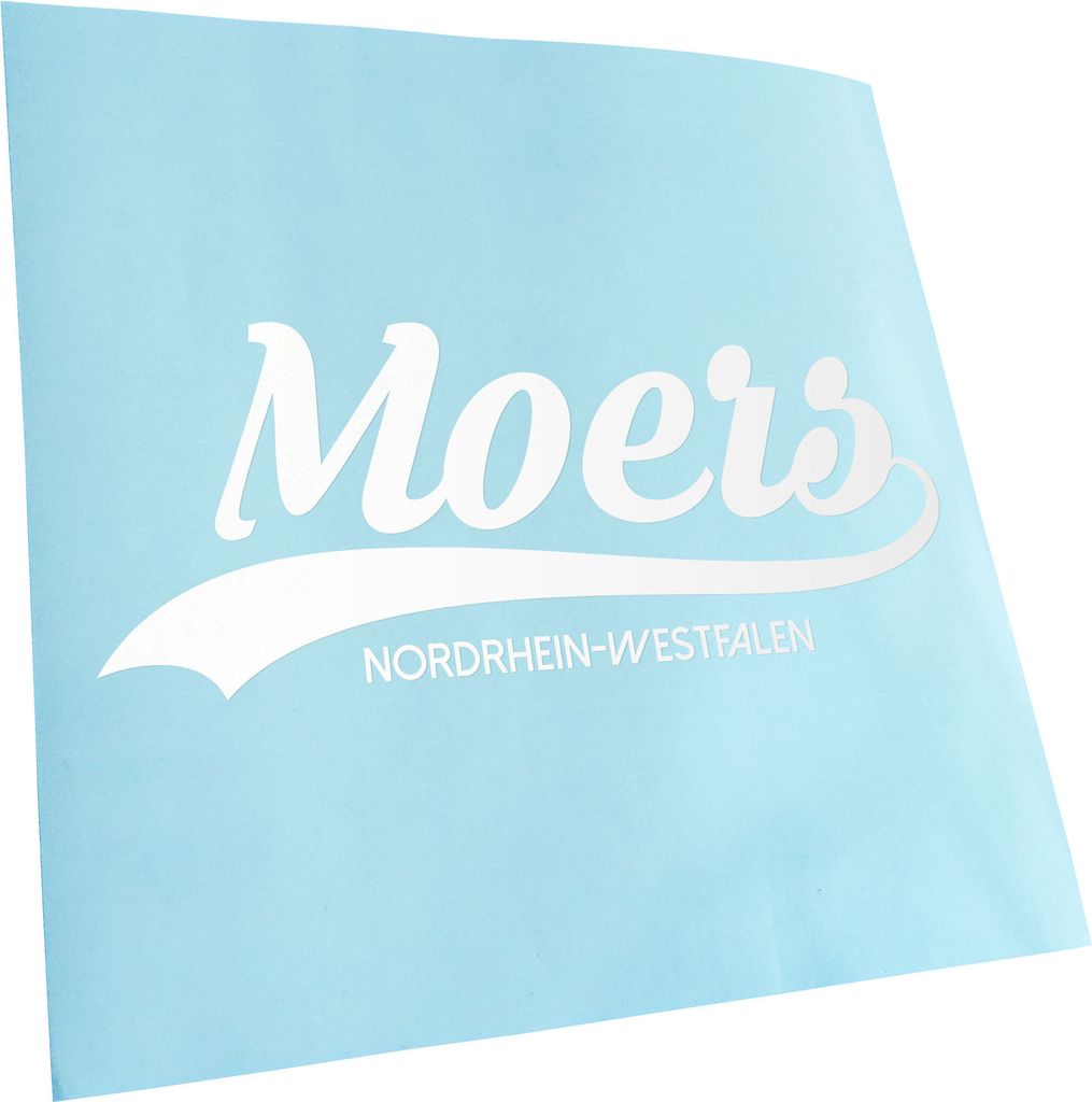 Kiwistar - Autoaufkleber - Moers Nordrhein-Westfalen - Weiss - 30x12cm - Aufkleber für Auto, Laptop, Fahrrad, LKW, Motorrad mehrfarbig JDM Decal R...